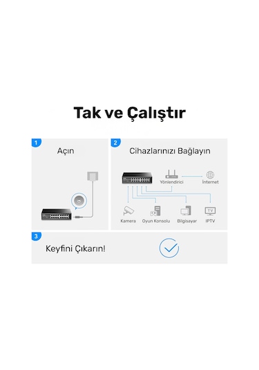 Cudy FS1016 16 Port 10/100 Mbps Metal Rackmount Masaüstü Switch