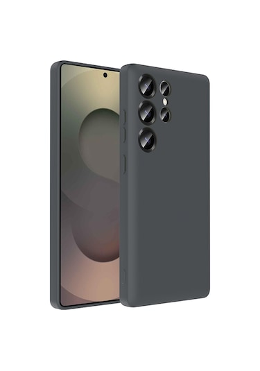 Galaxy Uyumlu S25 Ultra Kılıf Kamera Korumalı Kartlık Hazneli Mkst Vitra Kapak - Gri Gri Gri