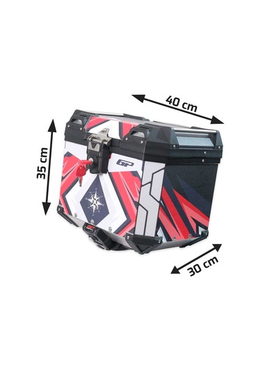 GP Kompozit DSN10 Universal 37 lt Desenli Alüminyum Motosiklet Çantası