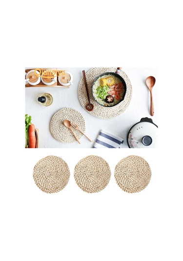 Rattan Örgü Yuvarlak Oval Servis Altlığı 11cm Diğer