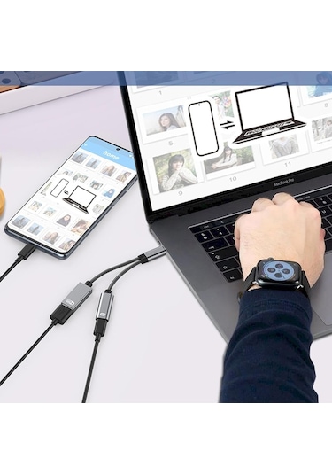 Hepu Hp-z05 Type-c To Type-c + Usb Dönüştürücü Adaptör -