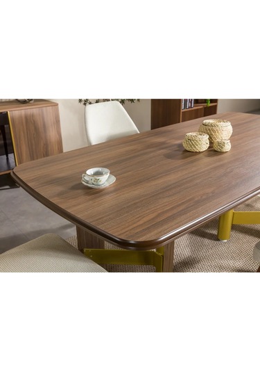 Torino Yemek Odası Takımı Yemek Masası + 4 Adet Sandalye Kahverengi