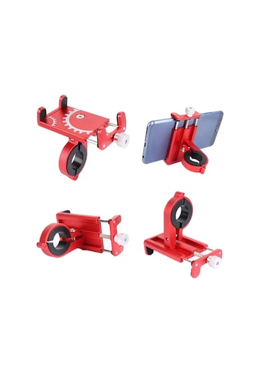 Chuangyinshop Siyah Alüminyum Bisiklet Telefon Tutucu Motosiklet Scooter 3 5 6 5 İnç Siyah