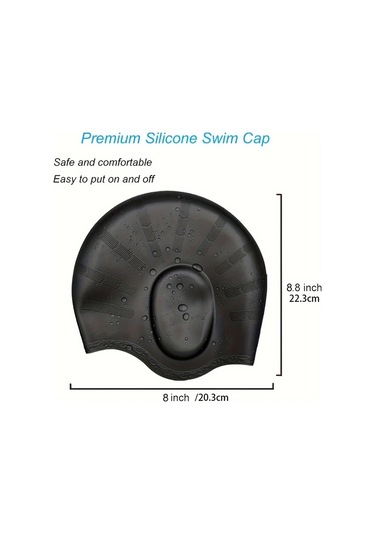 Zhanglei001 Mavi Uzun Saç Yüzme Boneu Su Geçirmez Kulak Koruma Rahat Yetişkin Mavi