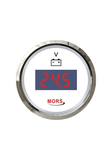 Mors Dijital Voltmetre 12-24 Volt Beyaz