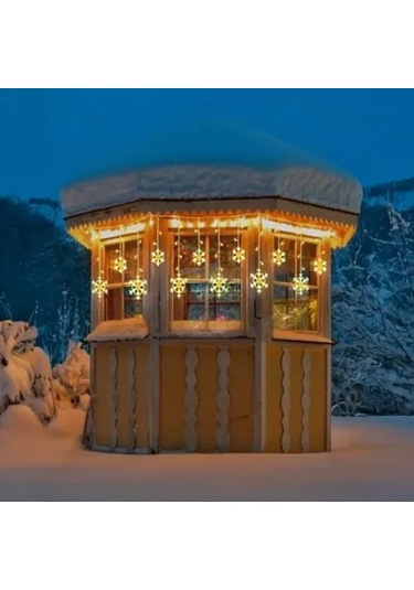 3 Metre Saçaklı Kar Tanesi Perde Led Gün Işığı