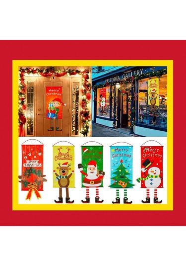 Reedark Noel Dekorasyonu Asılı Pano - 6 Farklı Şirin Desen Seçeneği