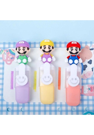 Süper Mario Karakter 6lı Fosforlu Kalem Seti 6689 Pastel Ultramarin