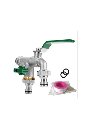 Qianfan 1/2'' Yüksek Kaliteli Pirinç Çift Musluk, Paslanmaya Ve Yeşil