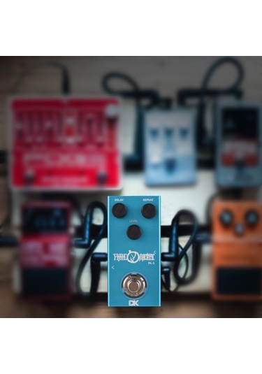 Ruicoo Gitar Gecikme Efekt Pedalı Metal Kasa 6.35mm Giriş/çıkış, Gecikme Süresi-volüm-ktekrar Kontrolü, Mavi Led, Doğru Pas-through Anahtarı