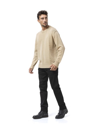 Cp289 Erkek Yuvarlak Yakalı Pamuklu Örme Kazak Stone