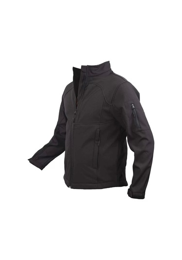 Softshell Erkek Mont Rüzgar Geçirmez Fy81 Fiyort Logan Korumalı Ceket Siyah