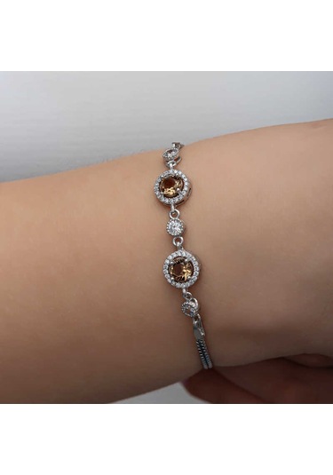 Blackcraft Gümüş Yuvarlak Zultanit Taşlı Kadın Bileklik Bc-f0b922