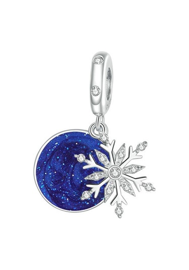 Bsc367 Kış Kar Tanesi Dıy Bilezik Boncuk Noel 925 Gümüş Boncuk Aksesuarları Çok Renkli