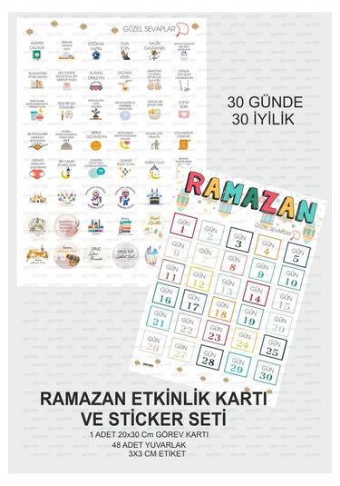 Ramazan Aktivite Görev Kartı Ve Sticker Çocuklara Özel Hoşgeldin