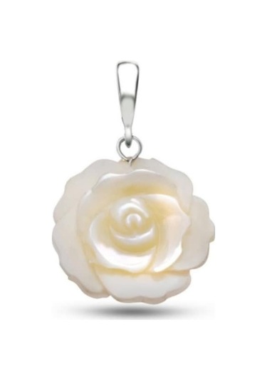 Aşina Gümüş - Istanbul'Lu Gelin Sedef Taşlı Gül Gümüş Kolye Ucu