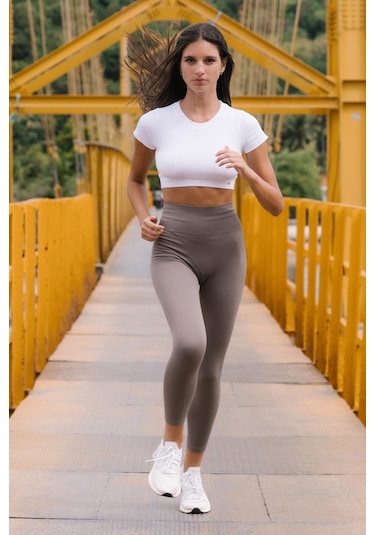 Jerf Lily Desen Detaylı Şekillendirici Tayt Taş 001