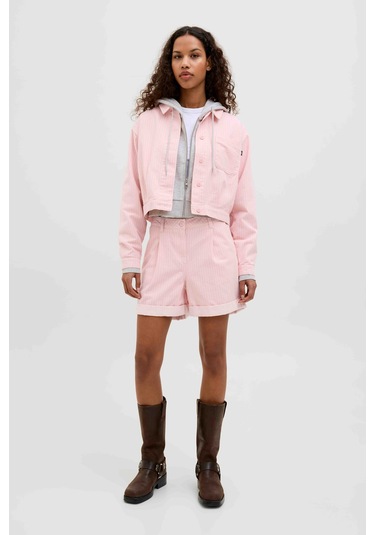 Jjxx Jxmaddy Rlx Ctn Mw Shorts Pembe Kadın Uzun Kollu Gömlek 000000000102237798 Pembe