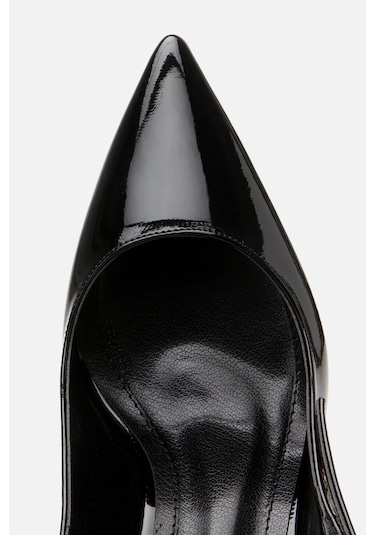 Kadın Rugan Siyah Kemerli Stiletto Siyah