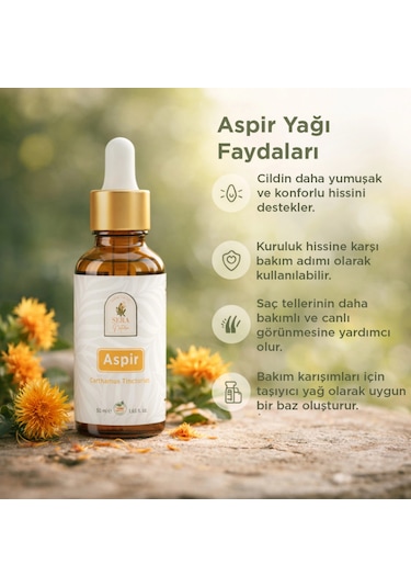 Aspir Yağı 50 Ml %100 Doğal Nemlendirici & Besleyici