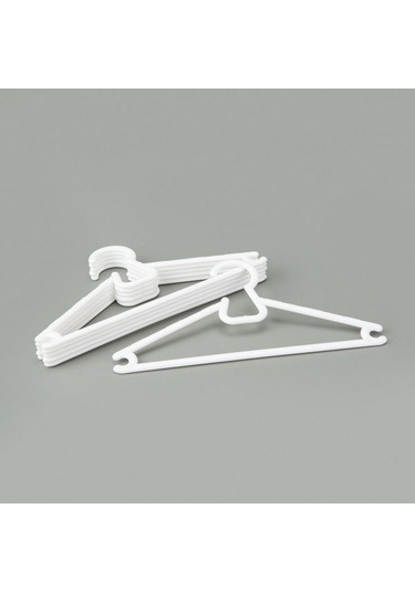 Decobella 6'lı Çocuk Plastik Elbise Askısı - Beyaz Beyaz