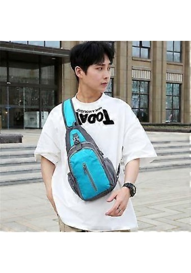 Erkek Göğüs Çantası Askılı Çanta Sırt Çantaları Naylon Çapraz Askılı Çanta Günlük Günlük Sırt Çantaları Açık Hava Omuz Sırt Çantaları Büyük Göğüs Cebi Gök Mavisi