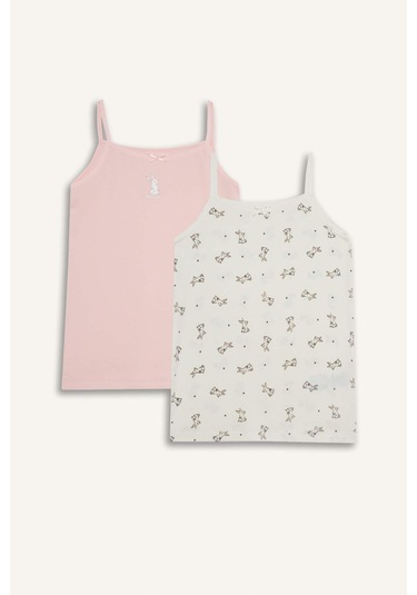 Defacto Kız Çocuk Tavşan Baskılı 2li Atlet F8584a825aupn26 Pembe