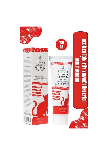 Vitkittykediler İçin Tüy Yumağı Önleyici Ve Sindirim Destekleyici Malt Macunu 100g Antıhaırball Malt Past