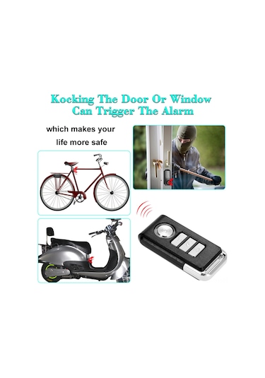 Tenfowee Bisiklet Ve Elektrikli Araçlar İçin Su Geçirmez Titreşim Alarmı, 113db Ses, 6 Zil Sesi, Uzaktan Kumandalı.