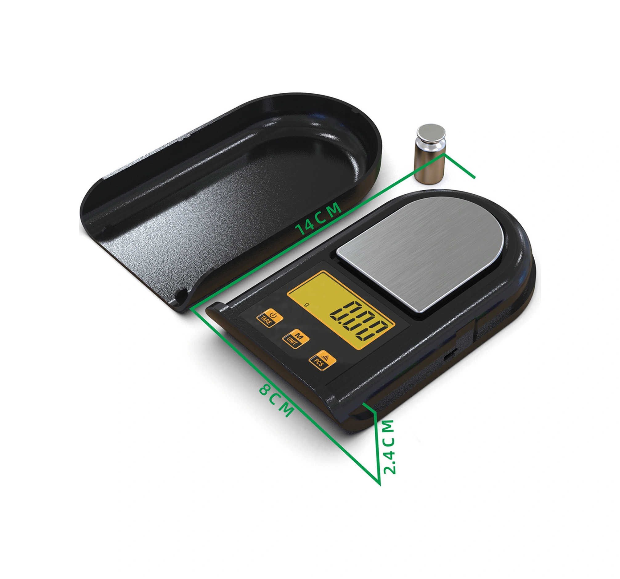 Youmex Taşınabilir 0.01g Hassasiyetli Dijital Terazi - 500g Kapasite, 6 Ölçü Birimi, Tare Ve Sayım Fonksiyonu, Paslanmaz Çelik Yüzey, Pil Dahil Değil Siyah