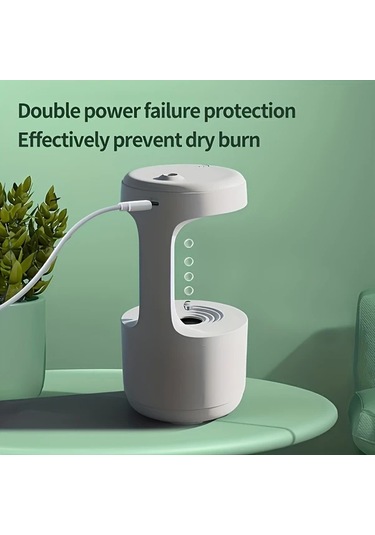 Motion003 1 Adet Anti Yerçekimi Nemlendirici Beyaz Saat Ve Gece Işığı Estetik Ev Dekoru Hava Kalitesi