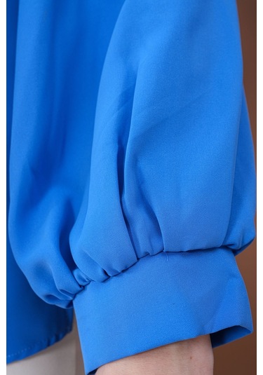 Elegance Bağlamalı Bluz Mavi