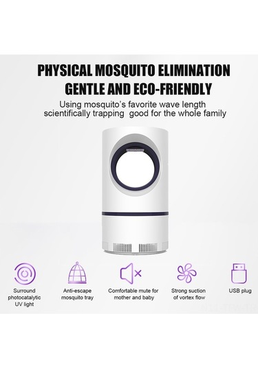 Fortunelane Ev İçi Usb Işık Moskito Öldürücü - 360 Uv Işık Ve Güçlü Vortex Akış