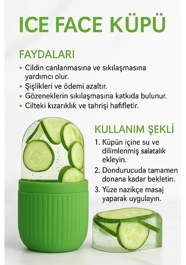 Ice Roller Buz Silindiri Terapi Etkili Yüz Masaj - Cilt Bakım Aleti 4741 Açık Mavi