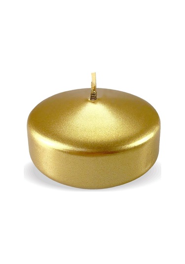 12 Adet Altın Rengi Suda Yüzen Mum Çap : 5 Cm Altın