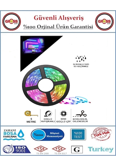 Rgb Animasyonlu Şerit Led - Kumandalı - 5 Metre