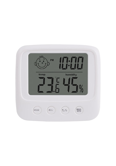 Çocuklar için İç Mekan Termometre ve Saatli Nem Ölçer Thr339