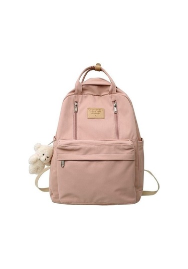 Liveasy Çok Işlevli Çift Fermuarlı Kadın Sırt Çantası Öğrenci Okul Çantası Mavi R0qau5 Açık Pembe