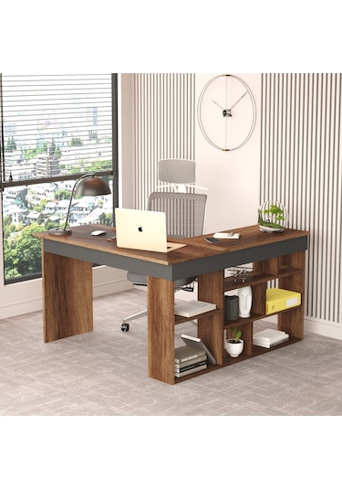 Robin Home Boston Kitaplık Raflı L Bilgisayar & Çalışma Masası