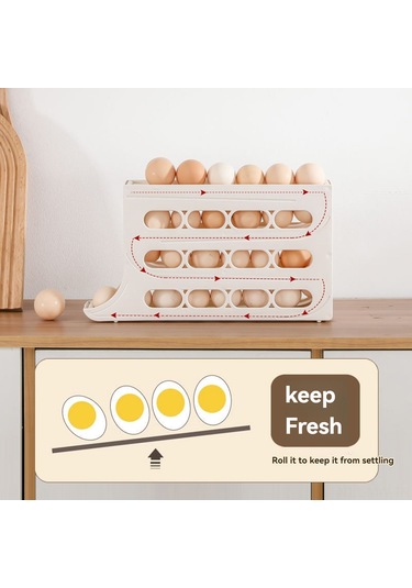 Moveevo Mutfak İçin Otomatik Yuvarlanan 30 Yumurta Kapasiteli, Slim Tasarım, Soğutucu Kapısı Uyumlu, Gıda Seviyesi Depolama Kutusu - Krem Beyaz 1 Adet Krem Moveevo Mutfak İçin Otomatik Yuvarlanan 30 Yumurta Kapasiteli, Slim Tasarım, Soğutucu Kapısı Uyumlu, Gıda Seviyesi Depolama Kutusu - Krem Beyaz 1 Adet Krem