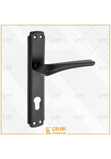 Venüs Kol Aynalı Siyah Yale Kapı Kolu