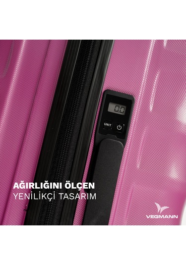 Vegmann Tartılı Scadel Violet Orta Boy Valiz Mor