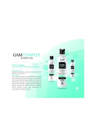 Gam Complex Elastikiyet  Keratin Onarıcı Bakım Şampuanı 275 ML