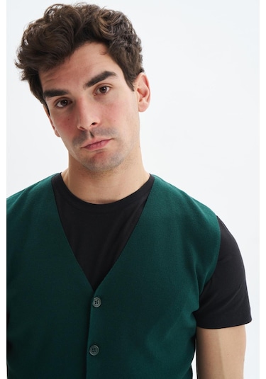Arma Erkek Slim Fit Basic %100 Pamuk Triko Yelek K9kro0853 Yeşil Arma Erkek Slim Fit Basic %100 Pamuk Triko Yelek K9kro0853 Yeşil