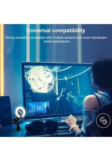 Sones Landshine 90 Derece Geniş Açı 2k Usb Otomatik Odaklı Bilgisayar Canlı Güzellik Hd Kamerası Ve Halka Işık