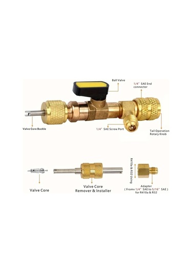 Dashanshop Sarı R410a R134a R22 R12 R32 Klips Vana Aleti 1/4 Ve 5/16 Soğutma Klima Ekipmanları