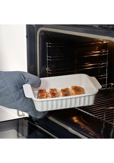 Fırın Kabı, Kırık Beyaz, 30x20 Cm Beyaz