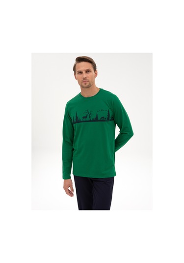 Pierre Cardin Erkek Yeşil Pijama Takım 50322636-700 Yeşil