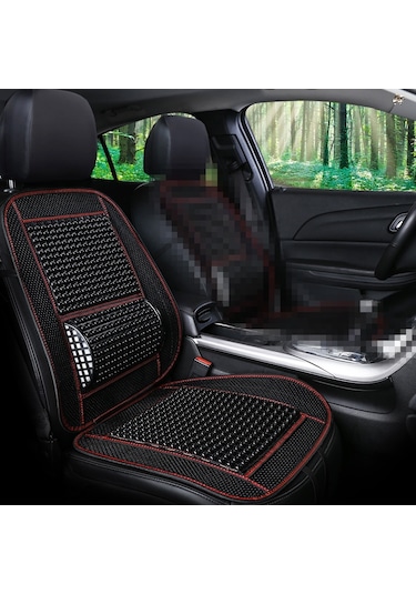 Araba Koltuğu Kapakları Yaz Serin İmitasyon Ahşap Boncuk Havalandırma Nefes Alabilir Koltuk Minderi Siyah
