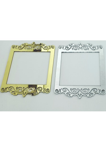 Priz Kenarı için Desenli Pleksi Priz Çerçevesi & Priz Süsü Gümüş-Tekli